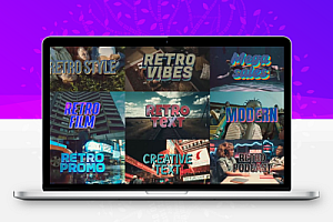 复古文字标题字幕PR预设特效动画 Vintage Retro 09 Text Intro Pack MOGRT