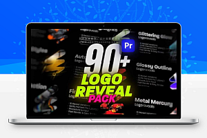 PR徽标Logo展示动画特效模板:90 Logo Reveals Pack