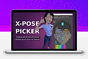 Blender动画模型绑定映射控制插件 X-Pose Picker V4.0