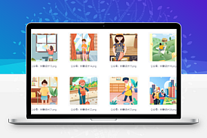 五一劳动节日PS海报卡通手绘人物插画51背景分层设计素材模板