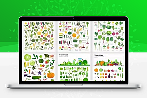 水果食材蔬菜AI矢量设计素材上百款