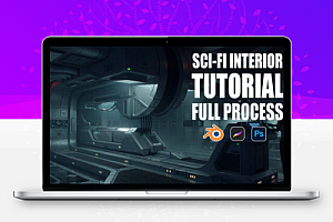 Blender+PS科幻电影概念场景制作教程 Artstation – SCI-FI Interior Concept Art Tutorial by Nick Stath