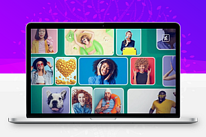 PR图片视频快速切换汇聚logo照片墙预设动画 Mosaic Logo Opener for Premiere Pro