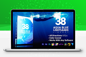 高清5组抽象蓝色光效水波纹特效动画视频素材