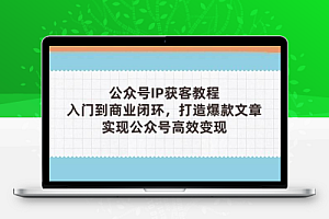 公众号IP获客教程(第3期),从入门到商业闭环,打造爆款文章,实现公众号高效变现