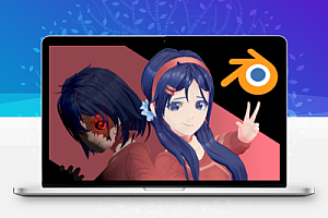 Blender卡通游戏动漫女性角色3D模型资产