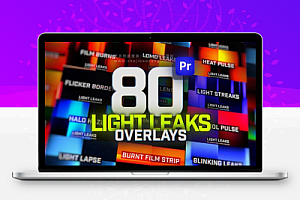 PR镜头炫光特效模板:Animated Light Leaks Overlays Pack