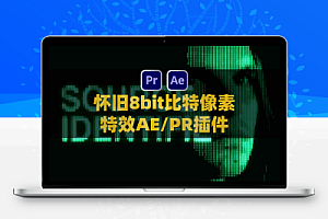 AE/PR复古纹理粗糙怀旧8bit比特像素效果插件 RetroDither v1.10 Win