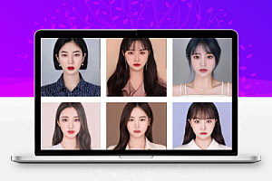 清新时尚换脸模板样片韩版发型韩式证件照宣传样片PS设计素材144款