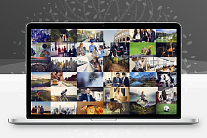 AE分割拼贴回忆照片墙展示logo片头模板 Mosaic Photo Logo Reveal