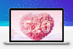 C4D情人节唯美透明玻璃520毛绒爱心OC渲染模型场景工程文件带材质