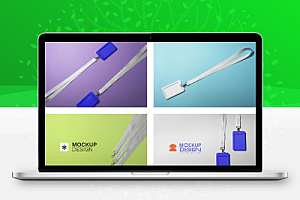 挂绳工作牌工作证PS样机品牌vi贴图设计模板素材30款