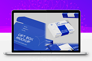 潮流包装快递纸盒女装服装盒子PS样机模版智能贴图VI设计素材